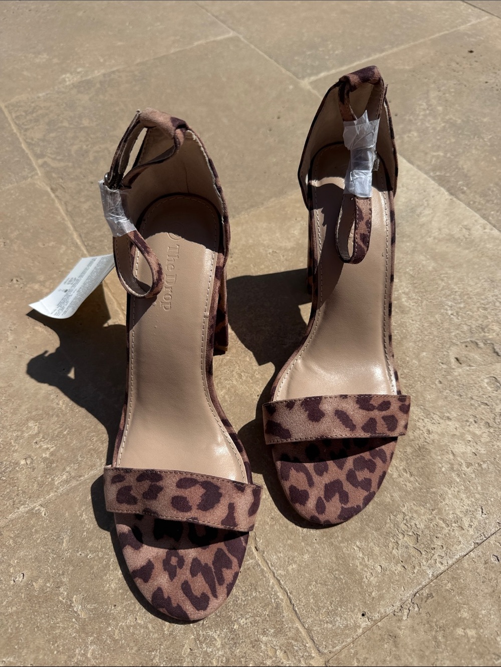 Zara Leopard Print Ankle-Strap High Heels - Brown